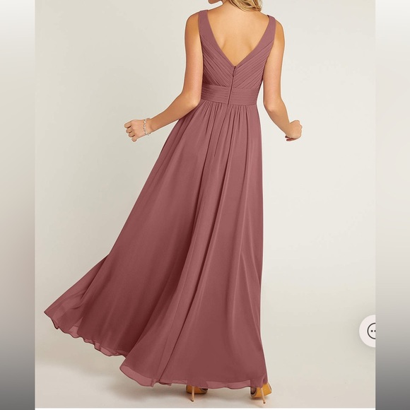 NWT Azazie Pierrette V-Neck Dress Desert Rose A4 - Picture 4 of 16